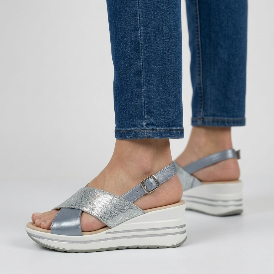 Trude | Comfort Sandals with Wedge Sole and Crossover Straps