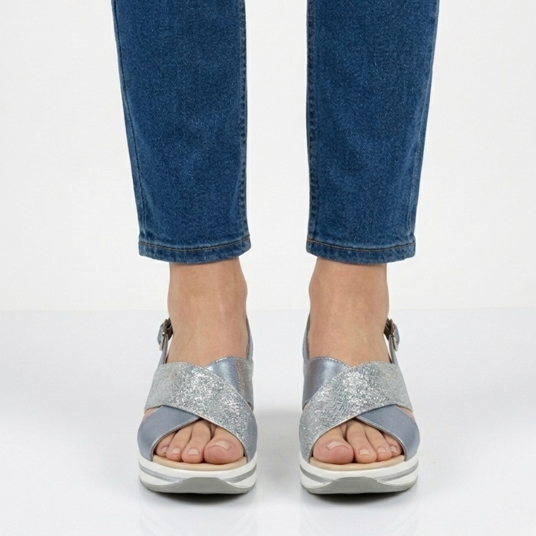 Trude | Comfort Sandals with Wedge Sole and Crossover Straps