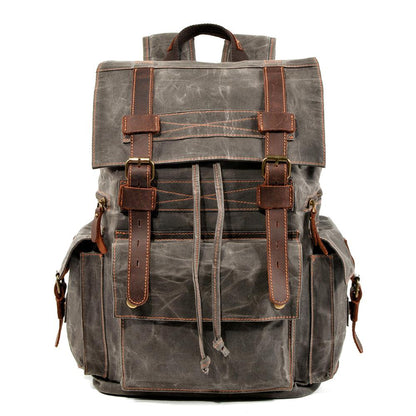 Nelson waxed canvas backpack in Army Grey — Beverley Lane