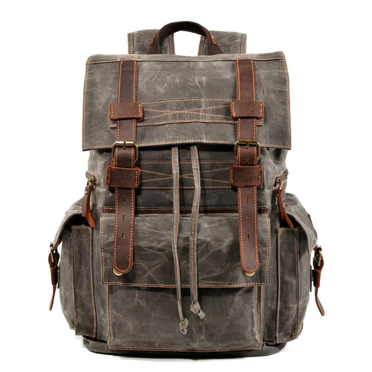 Nelson waxed canvas backpack in Army Grey — Beverley Lane