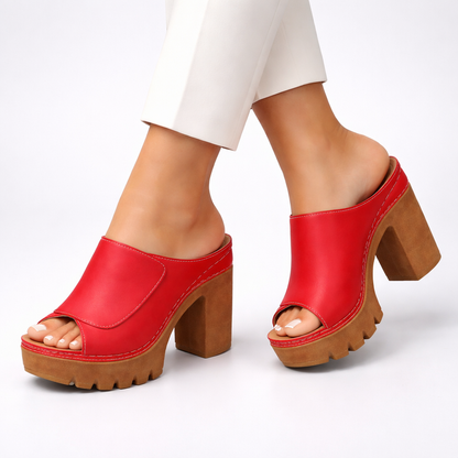 Mia | Stylish Heeled Sandals with Soft Faux Leather Look