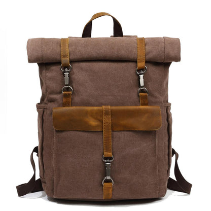 Sydney cotton canvas backpack in Coffee — Beverley Lane