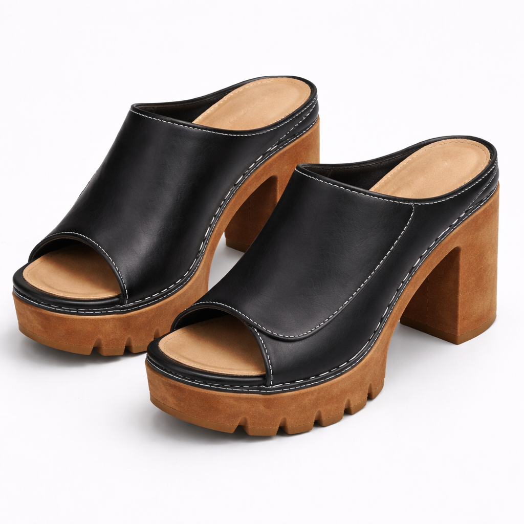 Mia | Stylish Heeled Sandals with Soft Faux Leather Look