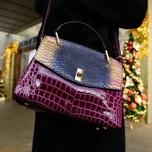 Christa | Crocelle Snake-Print Handbag