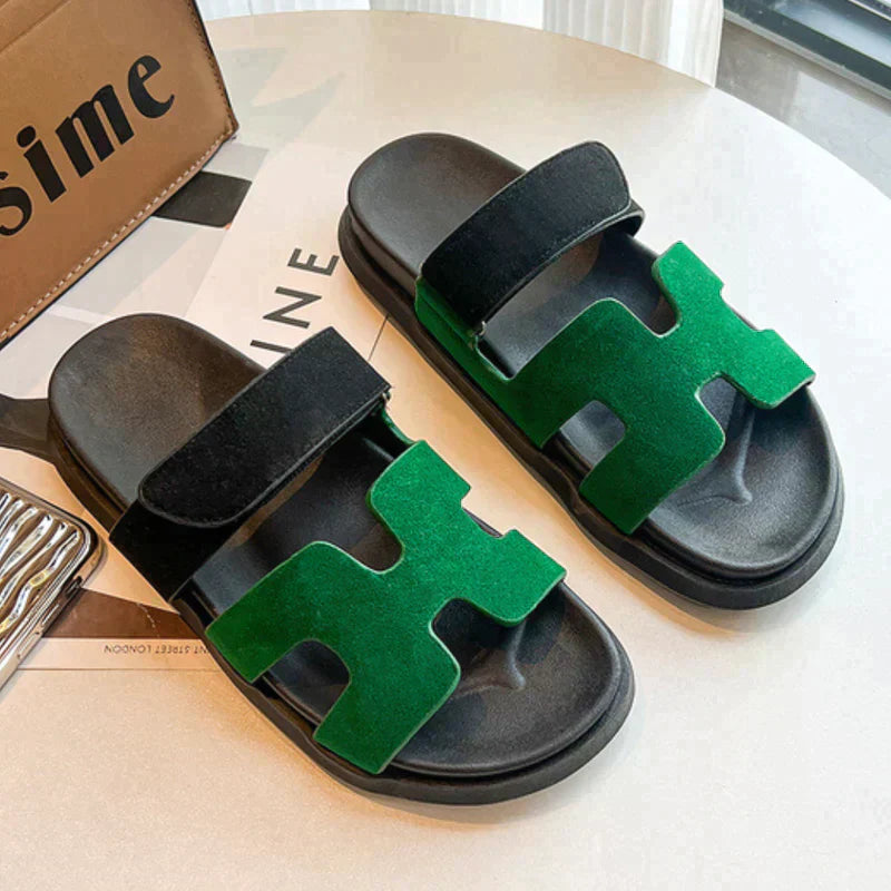 Elsie | H-Strap Sandals with Velcro Fastening