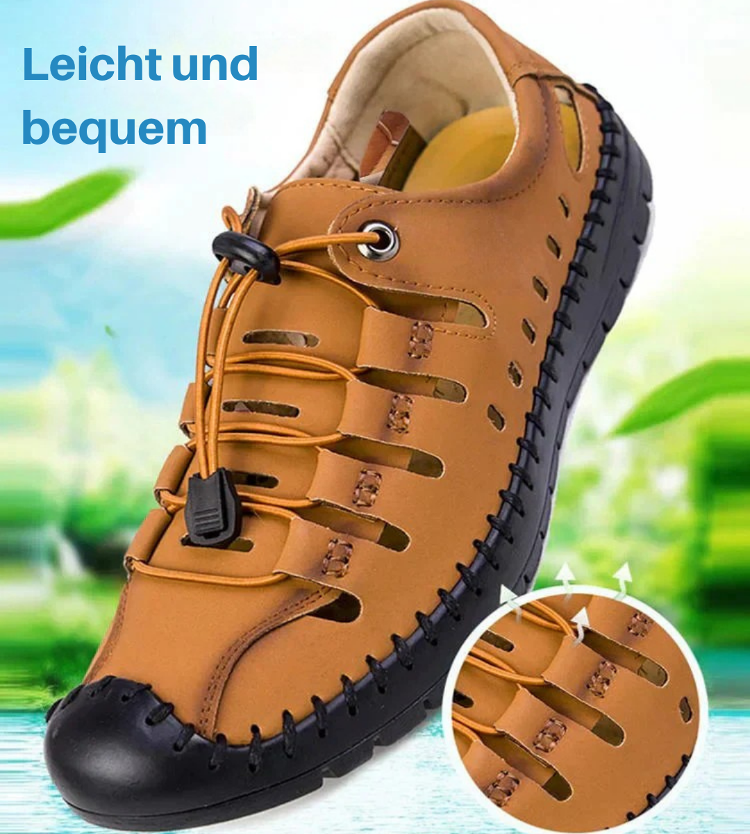 Ethan | Aviator Faux Leather Sandals with Toe Wrap
