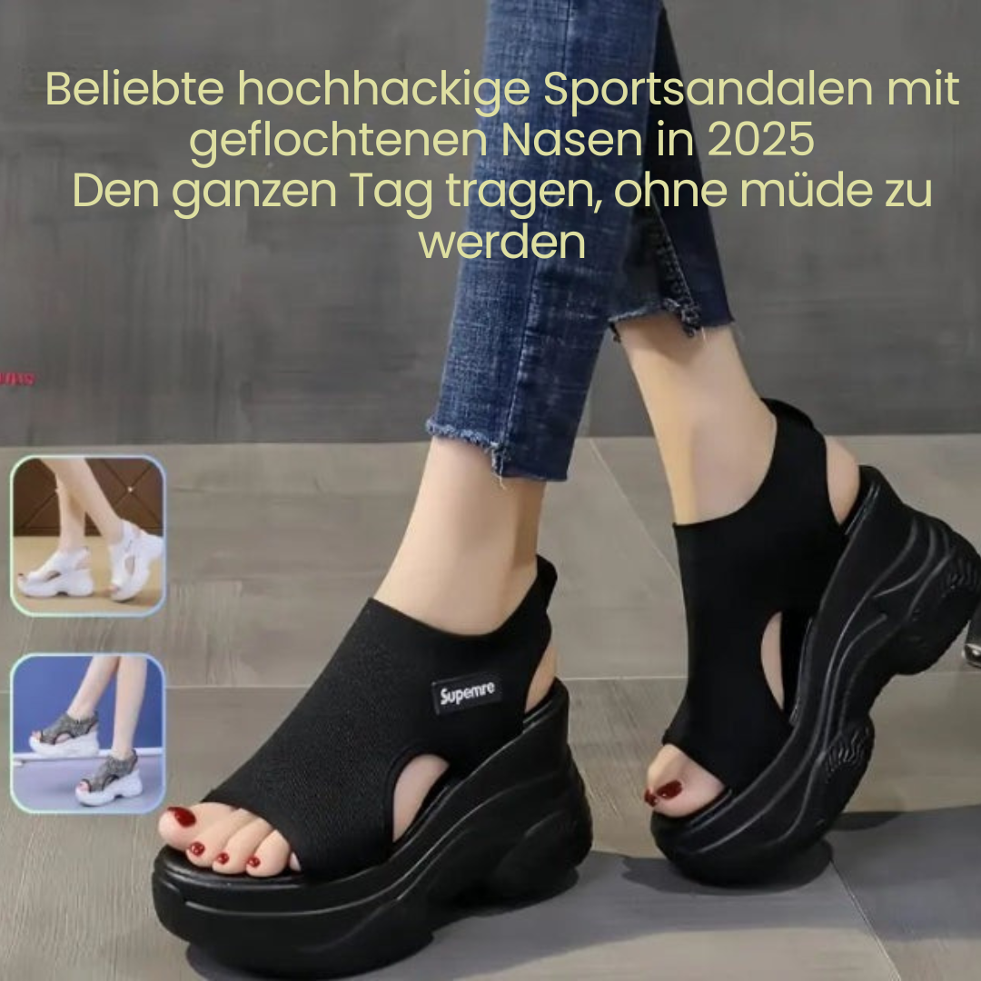 Hertha | Fashionable Sport Sandals with High Heel and Chunky Sole