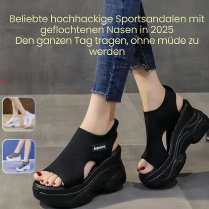 Hertha | Fashionable Sport Sandals with High Heel and Chunky Sole