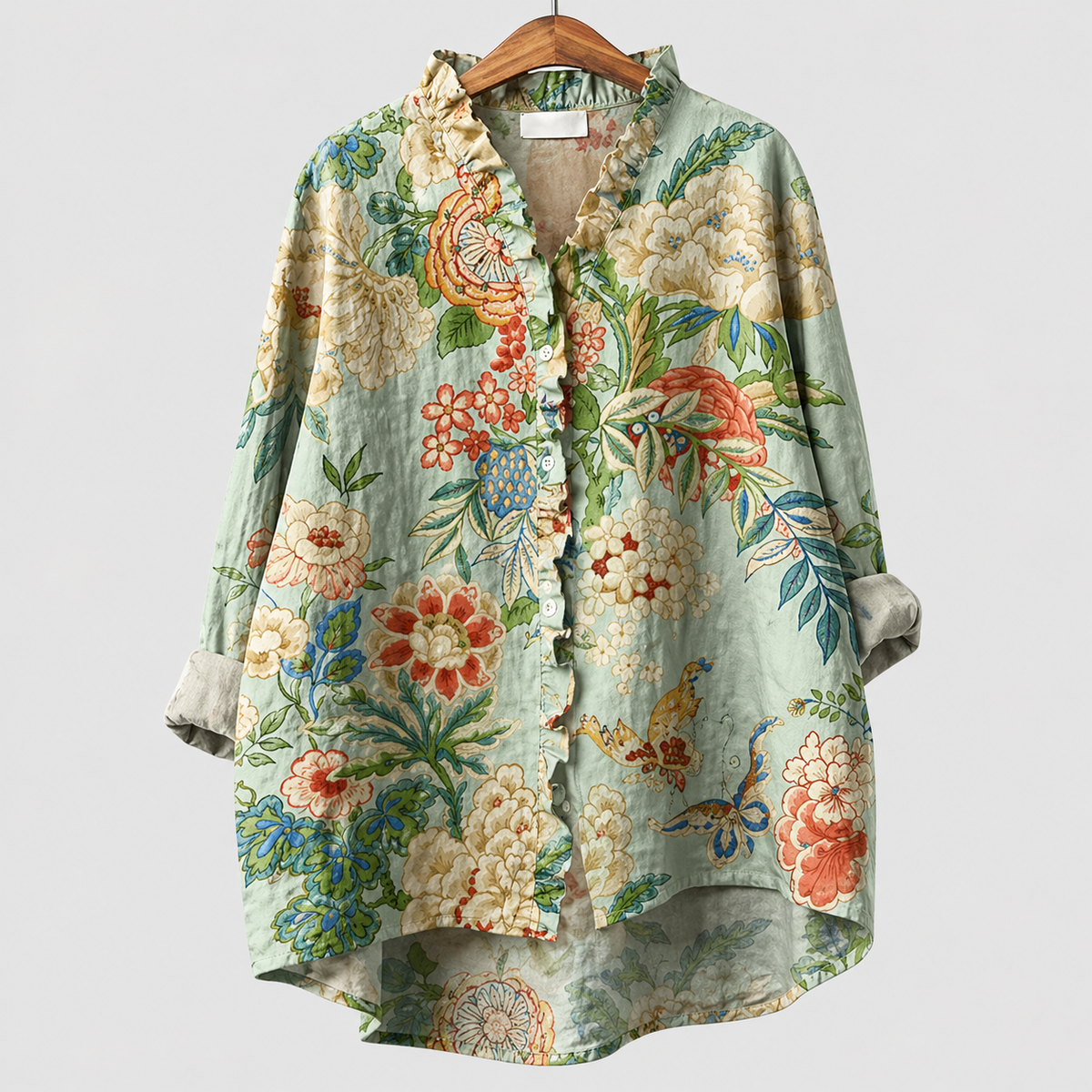 Andrea | Green Floral Print Blouse