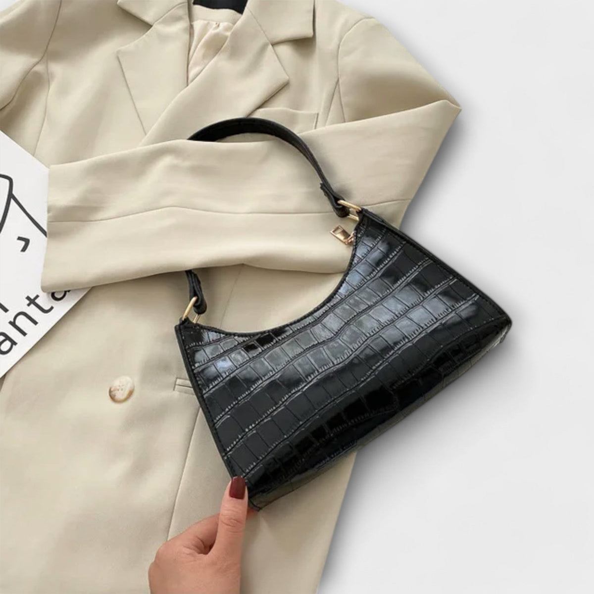 Alexandra | Glossy Leather-Look Handbag