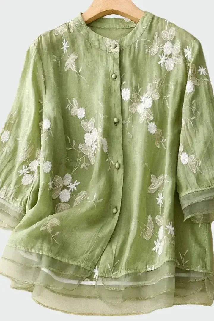 Eida Light Pink Boho Print Blouse for Women