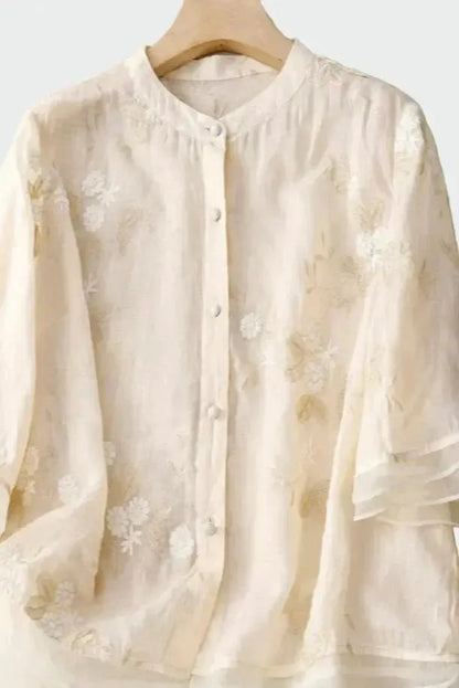 Eida Light Pink Boho Print Blouse for Women