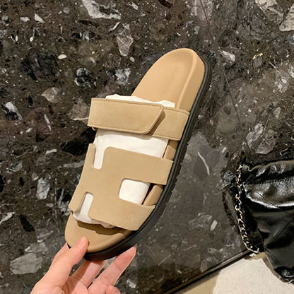 Elsie | H-Strap Sandals with Velcro Fastening