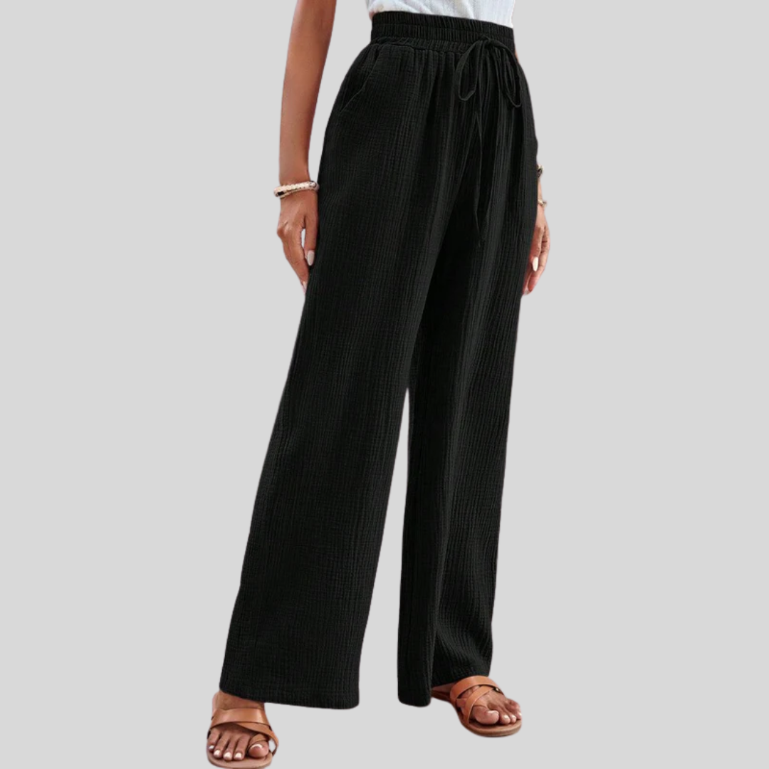 Zeba | Light Wide-Leg Pants with Drawstring Waist