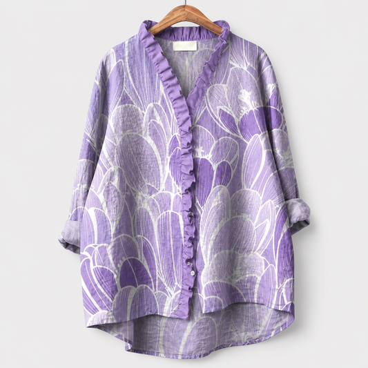 Liesel | Purple Elegant Summer Blouse