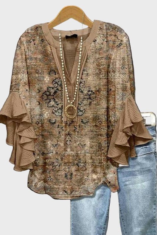 Marlene Boho Print Blouse for Women