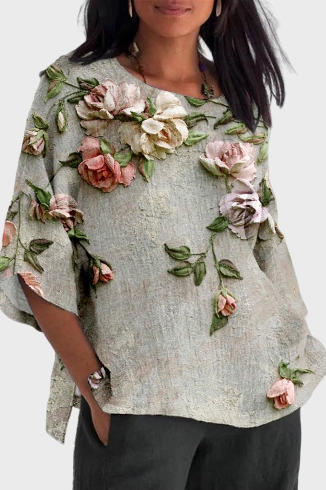 Hindebear Floral Boho Print Top for Women