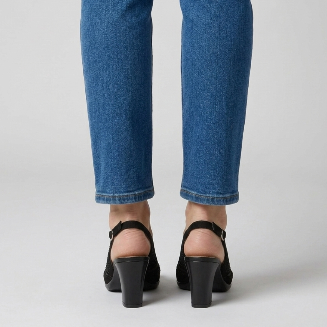 Thea | Comfortable Heeled Sandals for Women with Diamante Details