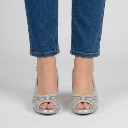 Thea | Comfortable Heeled Sandals for Women with Diamante Details