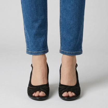Thea | Comfortable Heeled Sandals for Women with Diamante Details