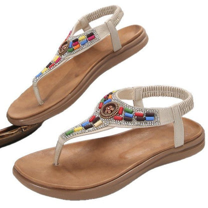 Greta | Toe-Post Sandals with Jewel Detail