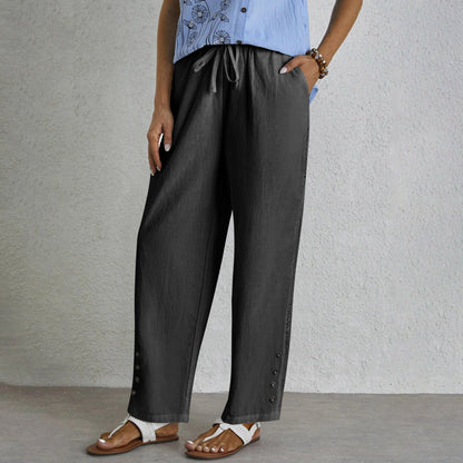 Shana | Relaxed Pants with Button Detail