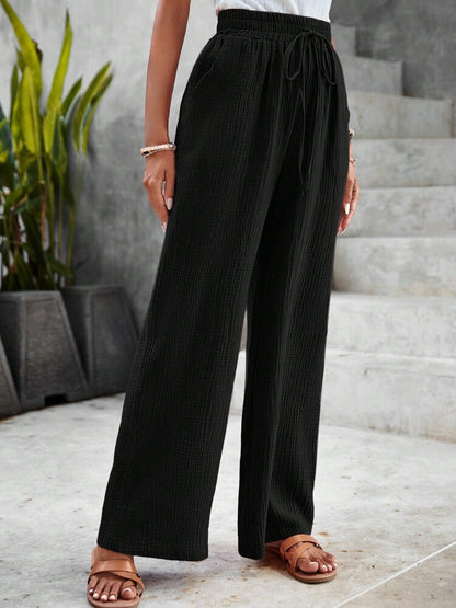 Zeba | Light Wide-Leg Pants with Drawstring Waist