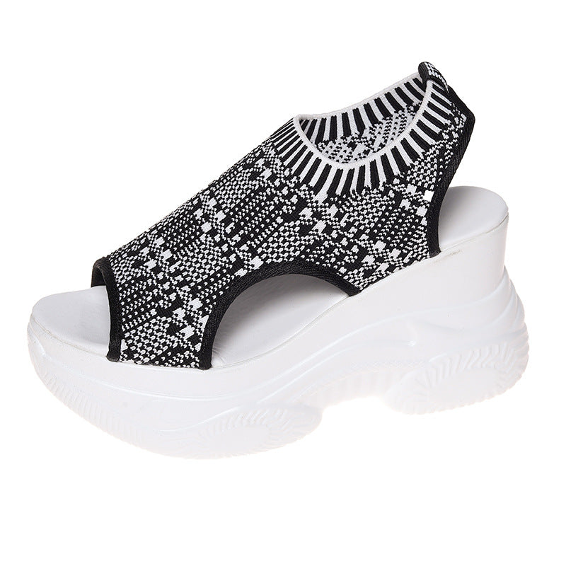 Hertha | Fashionable Sport Sandals with High Heel and Chunky Sole