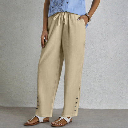 Shana | Relaxed Pants with Button Detail