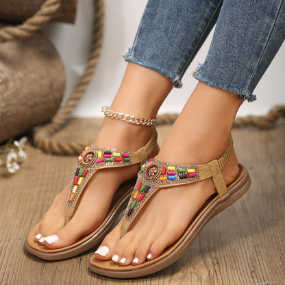 Greta | Toe-Post Sandals with Jewel Detail