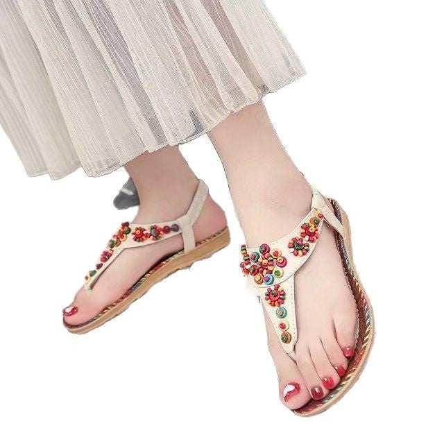 Gitta | Non-Slip Sandals with Beaded Detail