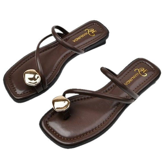 Inga | Strappy Sandals with Metal Accent