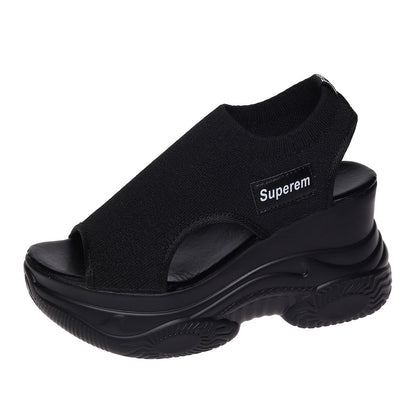 Hertha | Fashionable Sport Sandals with High Heel and Chunky Sole