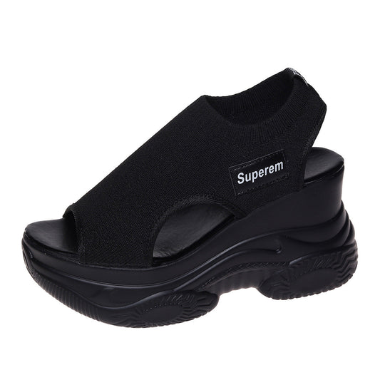 Hertha | Fashionable Sport Sandals with High Heel and Chunky Sole