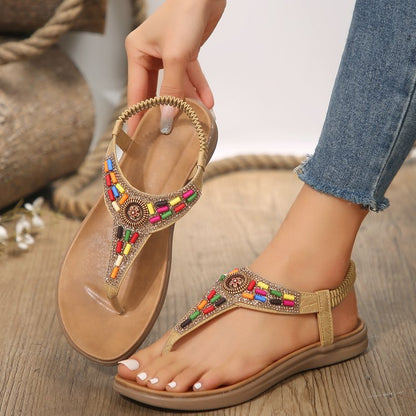 Greta | Toe-Post Sandals with Jewel Detail