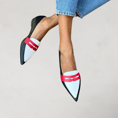 Willow Women's Black Pointed Strap Loafers