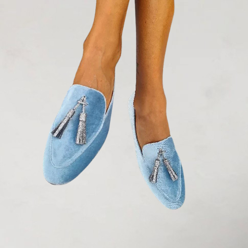 Anahera Women's Blue Tassel Loafers