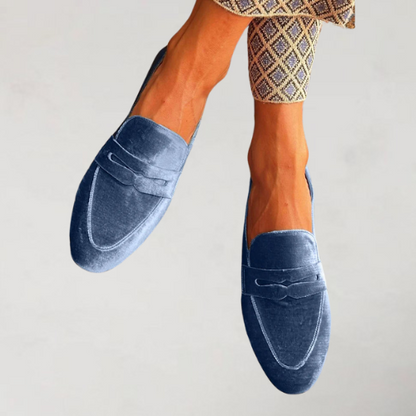 Zoe Women's Blue Velvet Loafers