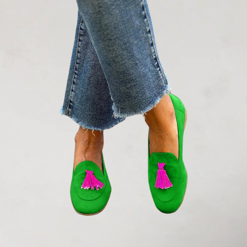 Tegan Women's Green Tassel Loafers