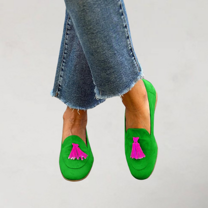 Tegan Women's Green Tassel Loafers