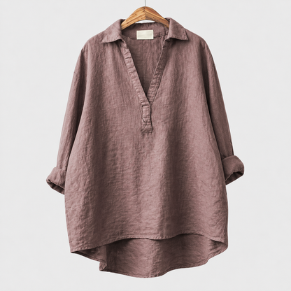 Alex | Rose Grey Elegant Summer Blouse