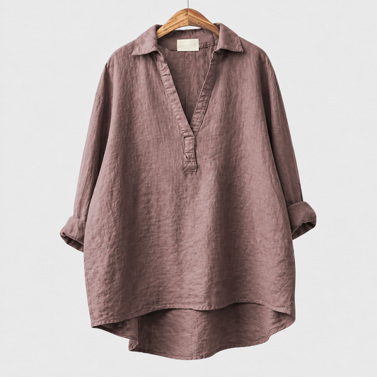 Alex | Rose Grey Elegant Summer Blouse
