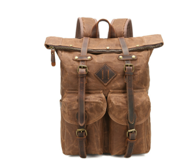 Picton cotton canvas laptop backpack in Coffee — Beverley Lane