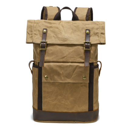 Torquay waxed canvas backpack in Beige — Beverley Lane