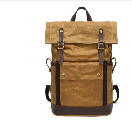 Torquay waxed canvas backpack in Khaki — Beverley Lane