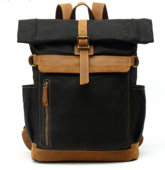 Katoomba waxed canvas laptop backpack in Black — Beverley Lane