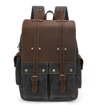 Coffs Harbour waxed canvas camera backpack in Black — Beverley Lane