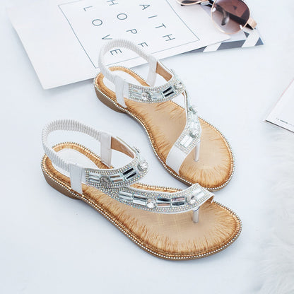 Katrina | T-Strap Sandals with Diamante