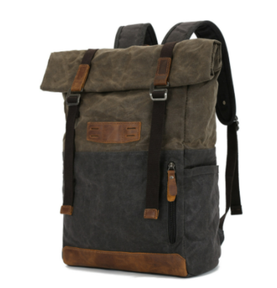 Napier waxed canvas rolltop backpack in Army Green — Beverley Lane