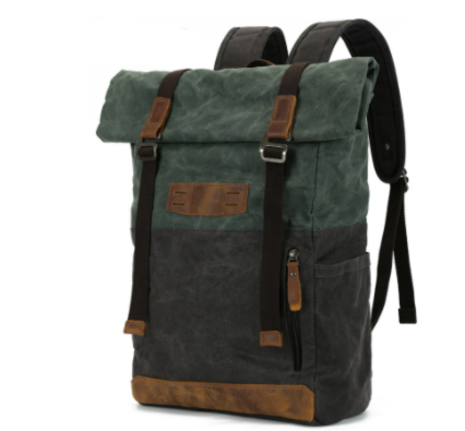 Napier waxed canvas rolltop backpack in Emerald Green — Beverley Lane